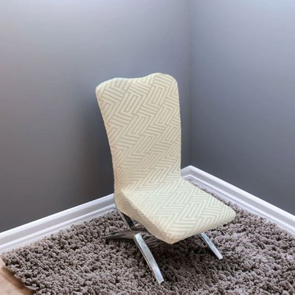 Husa Decorativa Elastica Ecru cu Model Reliefat pentru Scaun