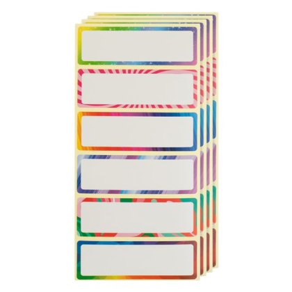 Etichete Autocolante Albe cu Margine Colorata 6x2cm - 60buc