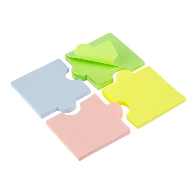 Notite Adezive Piese de Puzzle 4 Culori Pale 7x6cm - 200F