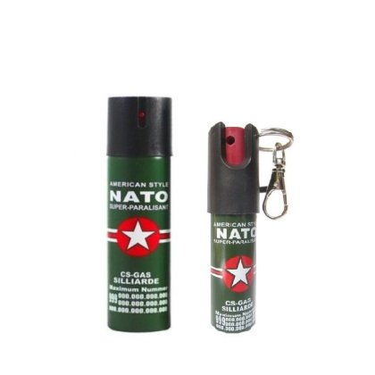 Set 2 Spray-uri Nato autoaparare, unul de 60ml, husa inclusa si unul de 20 ml breloc