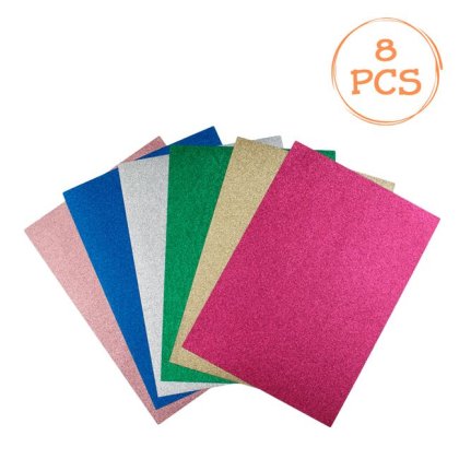 File Hartie Colorata A4 Non Woven cu Glitter pentru Creatii 130gsm - 8 file