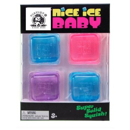 SQUEEZE 2026 VICTINY® jucarie Squishy model BABY ICE CUB 4 BUC, 3 cm, jucarie interactiva pentru copii si adulti, antistres