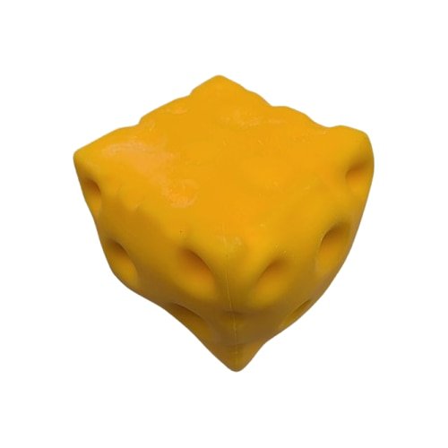 Cub Fidget 3D, Model cascaval xxxl 13 cm x 13 cm x 10 cm, Jucarie Antistres pentru Copii/Adulti, Comprimabil cu Revenire Lenta