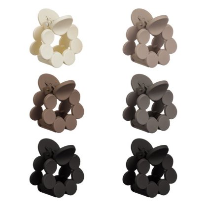 Set Clame Par Cercuri de Nuante Maro Mate pentru Femei 4cm - 6buc
