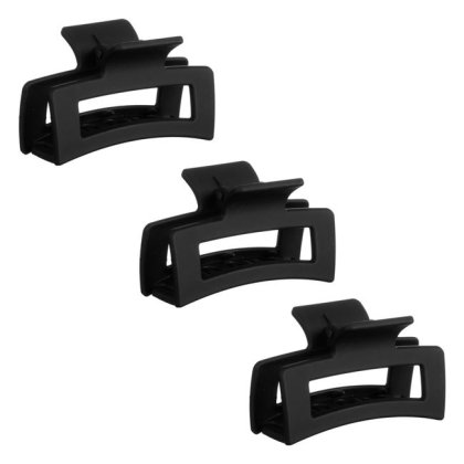 Set Clame Par Negre Mate pentru Femei 7cm - 3buc