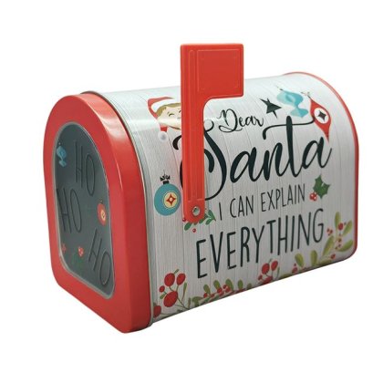 Cutie Postala Metalica pentru Alimente, Model de Craciun 13x7,5x9,5cm