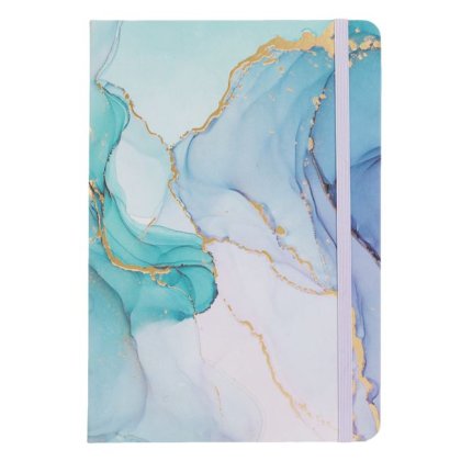 Carnetel Notite A5 Roz Turcoaz Model Marble cu Folie Aurie & Elastic - 80F