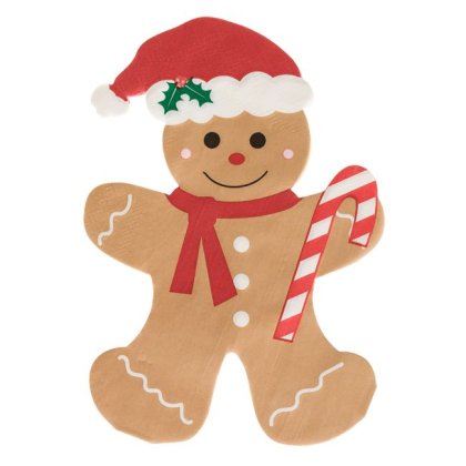 Servetele de Masa cu 2 Straturi Figurina Om de Turta Dulce 33x40cm - 20buc
