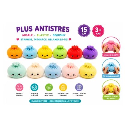 Viral DUMPLING PLUSH SQUEEZE 2026 VICTINY® MODEL DUMPLING PLUSH 1 BUC RANDOM, 15 cm, jucarie interactiva DE PLUS pentru copii si adulti, antistres