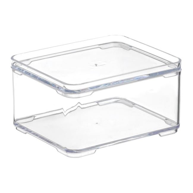 Cutie de Organizare din Plastic Transparent Stivuibila 10x9x5,5cm