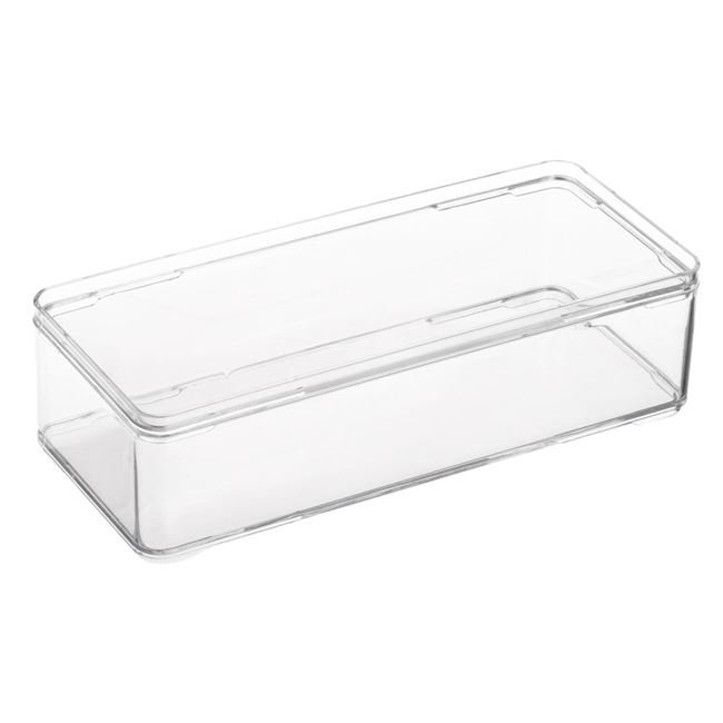 Cutie de Organizare din Plastic Transparent Stivuibila 21x9x5.5cm
