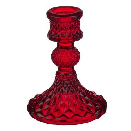 Sfesnic Decorativ de Craciun Rosu cu Model Romburi Ø8x10.5cm