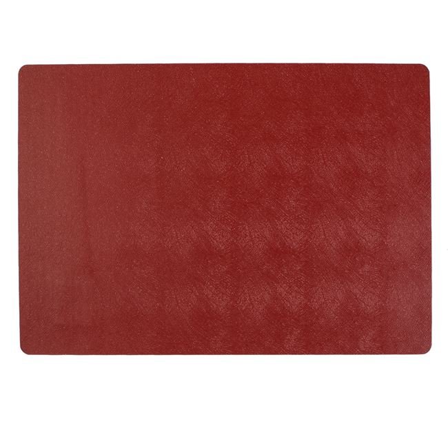 Suport Farfurie Dreptunghiulara Rosie cu Dungi Reliefate Glitter Argintiu de Craciun 43x30cm