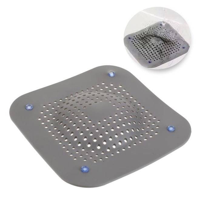 Filtru Patrat Gri pentru Chiuveta Lavoar 14.5x14.5cm