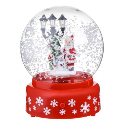 Glob de Zapada cu Mos Craciun Om de Zapada Muzica LED Ø18cm