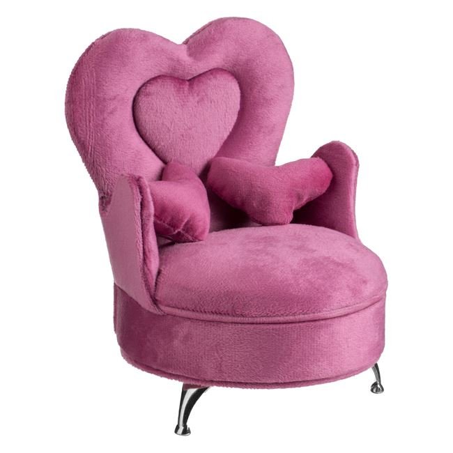 Cutie Organizator Fotoliu Fucsia Catifelata cu Oglinda pentru Bijuterii