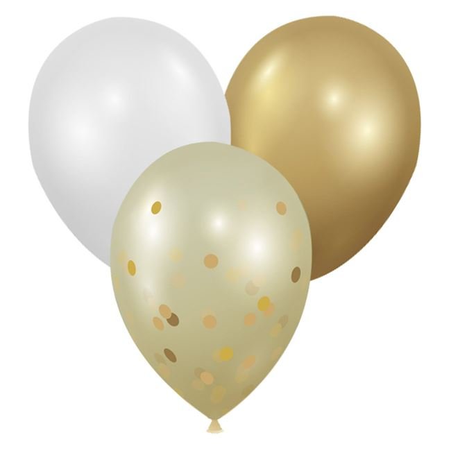 Set Baloane de Petrecere 3 Culori cu Confetti 23cm - 120buc