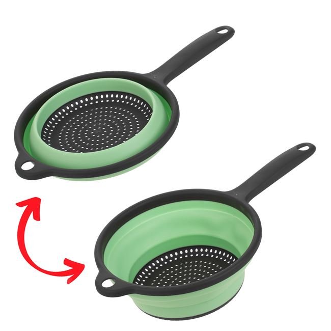 Strecuratoare Pliabila Verde Menta Gri cu Maner Ø19cm