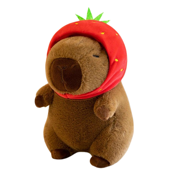 Capibara capsuna, Jucarie de plus, VICTINY® maro, 23 cm /calitate premium