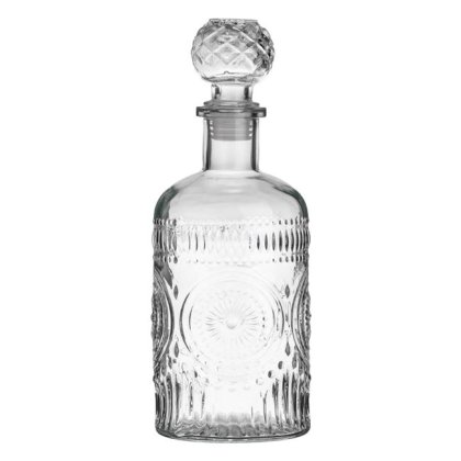 Sticla Transparenta Cilindrica cu Model Reliefat pentru Lichior 1000ml