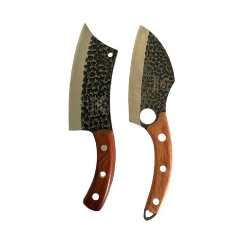 Set 2 cutite japoneze profesionale VICTINY®, maner ergonomic din lemn, otel carbon, 15cm si 16cm