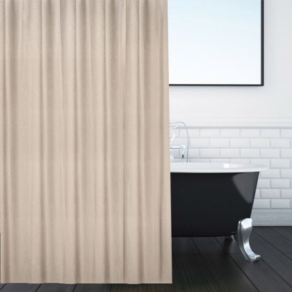 Perdea Dus Bej Textila cu Model Reliefat 200x180cm