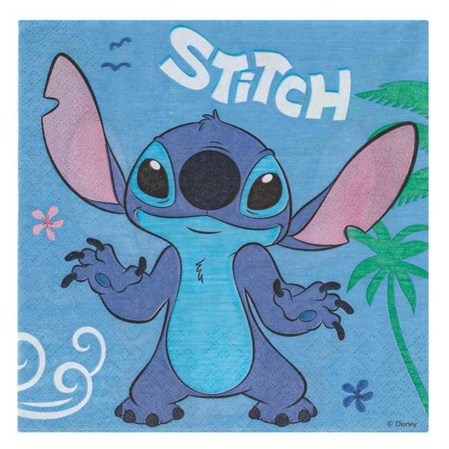 Servetele de Masa cu 2 Straturi de Petrecere Bleu Stitch 33x33cm - 16buc