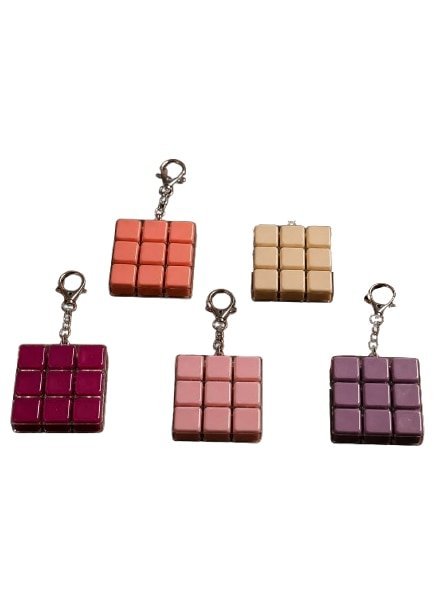 Jucarie interactiva breloc VICTINY® pentru fete, culoare random mini tastatura anti-stres culori pline lucios, 9 taste cu lumini