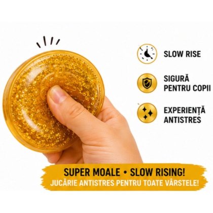 Jucarie Squishy Antistres moneda / coin – Jucarie Senzoriala Elastica pentru Copii si Adulti, Model moneda auriu