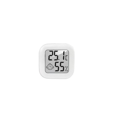 Termometru si higrometru digital mini XTVTX, pentru interior, tester de umiditate cu inregistrare si indicator al climatului din camera, alb, patrat, 44x44 mm