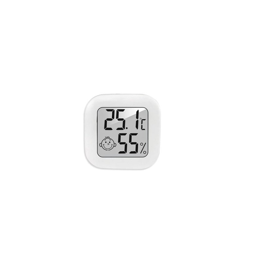 Termometru si higrometru digital mini XTVTX, pentru interior, tester de umiditate cu inregistrare si indicator al climatului din camera, alb, patrat, 44x44 mm