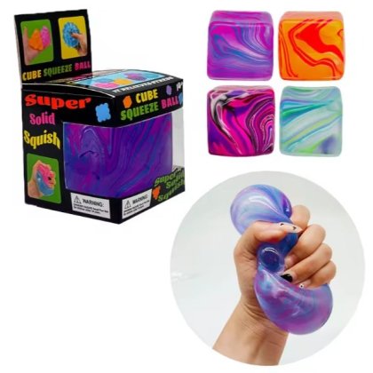 Jucarie squeeze, VICTINY® model cub mozaic / mix, Antistres, CULOARE RANDOM MOV/ROZ/ALBASTRU/GALBEN