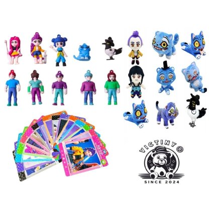Pachet surpriză Figurine K Pop Demon Hunter, 3 figurine silicon 4/5 cm, 1 jucărie pluș, set 8 bucăți