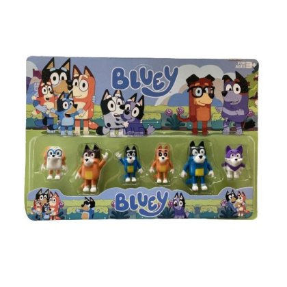 Set 6 figurine bluey si bingo, 5 cm, 3+ ani ( personajele pot diferi in functie de lot/stoc)