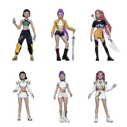 Figurine Anime Kpop Demon Hunters, set 6pcs, PVC, multicolor, 14+ ani