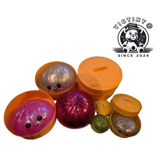 Jucarie interactiva random VICTINY® Dumpling / Baozi, XXL / 16 CM, CU SCLIPICI SI BILE CU GEL squishy, antistres, anxietate, depresie si multe alte afectiuni de zi cu zi, ale copiilor cat si ale adultiilor