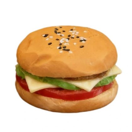 Jucarie antistres squishy forma hamburger 6 straturi, din silicon elastic cu revenire lenta, pentru ameliorarea stresului si antrenarea motricitatii fine, multicolor, 7,5x7,5x6,5 cm, 1 bucata