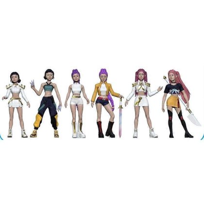 Figurina K-Pop Demon Hunters Rumi Mira Zoey, set 6pcs, tema muzicala, PVC