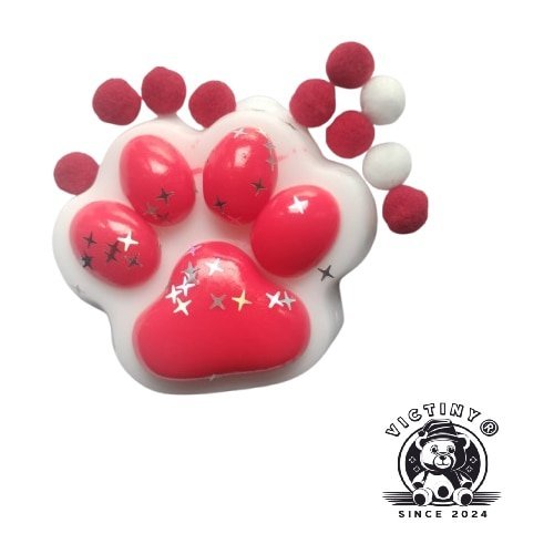 Jucarie squishy moale cu textura de revenire lenta VICTINY® Labuta alb / rosu