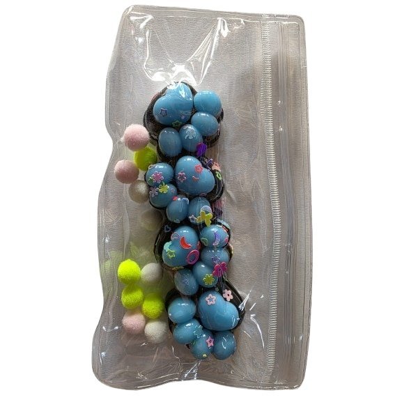 Set 4 labute squishy moi, VICTINY®, 3 cm, negru/albastru