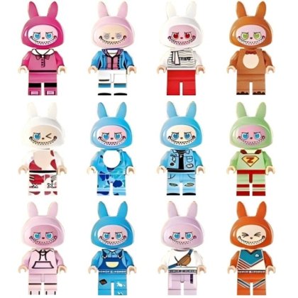 Set 12 figurine Bubu VICTINY® compatibile cu blocuri de construcție, multicolor