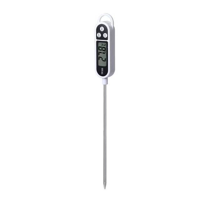 Termometru digital pentru gatit, VICTINY® otel inoxidabil, Ecran LCD, -50 - 300 °C, Negru/alb