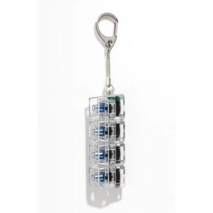 Breloc Antistres cu 4 Taste Mecanice, VICRINY Jucarie Fidget cu Lumini LED Multicolore, Clicky Switch, Transparent