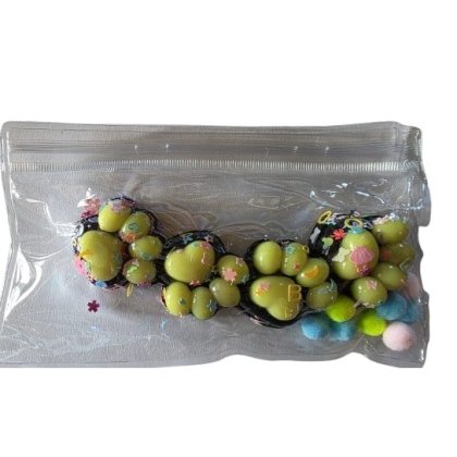 Set 4 labute squishy, 3 cm, VICTINY, negru / verde