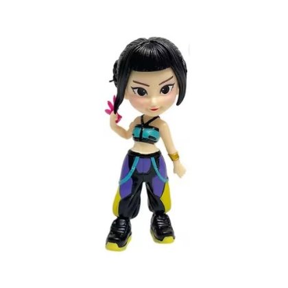 Figurina Zoey k pop demon hunter negru inchis, multicolor, 18/19 cm, cutie carton