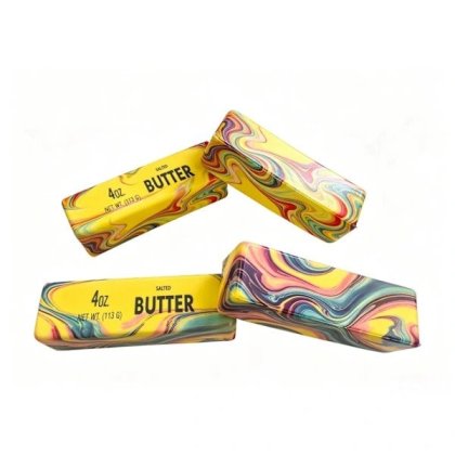 Jucarie antistres baton Butter, cu revenire lenta, moale si elastic, pentru reducerea anxietatii si joaca senzoriala, multicolor, 1 buc, 4oz (113 g)