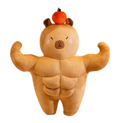 Capibara cu muschi, Jucarie de plus, VICTINY® maro, 35 cm