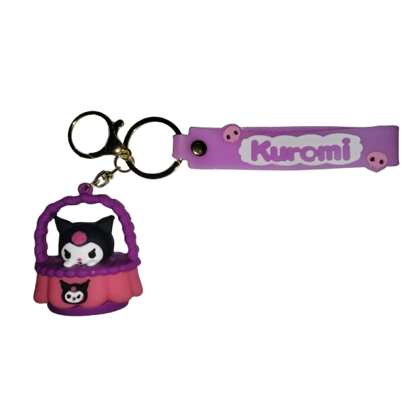 Breloc pentru Chei Ghiozdan, Geanta, Penar, model cosulet kuromi, Pentru Copii