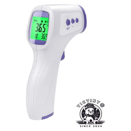Termometru Digital Non Contact Cu Infrarosu, VICTINY®, Mode Dual, Tip Alimentare Baterii, alb - mov