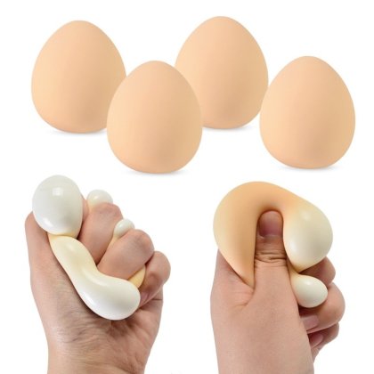 Set 4 Jucarii Interactive Anti-Stres, Jucarie Squeeze Egg, Multicolor